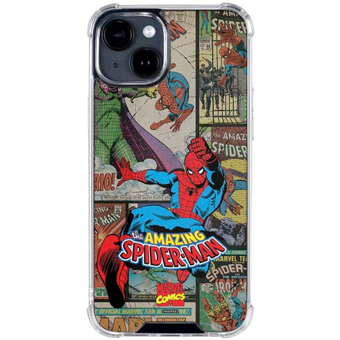 Marvel Classic Comics Amazing Spider-Man Collage iPhone 15 Clear Case